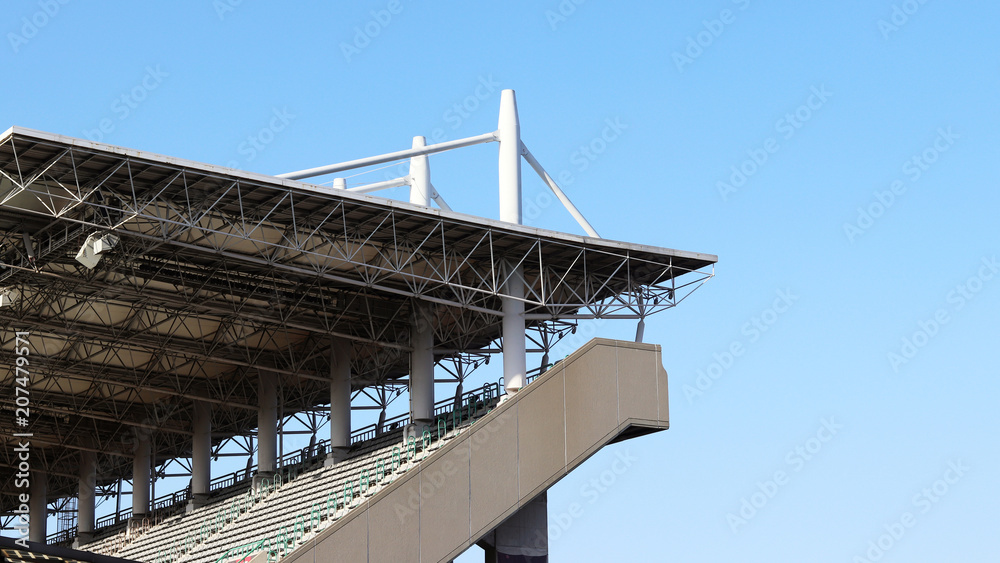 An upstairs grandstand in the stadium.