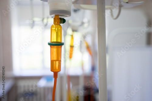 intravenous drip of chemotherapy or saline infusion for for solution of dehidration or another ilness like oncology