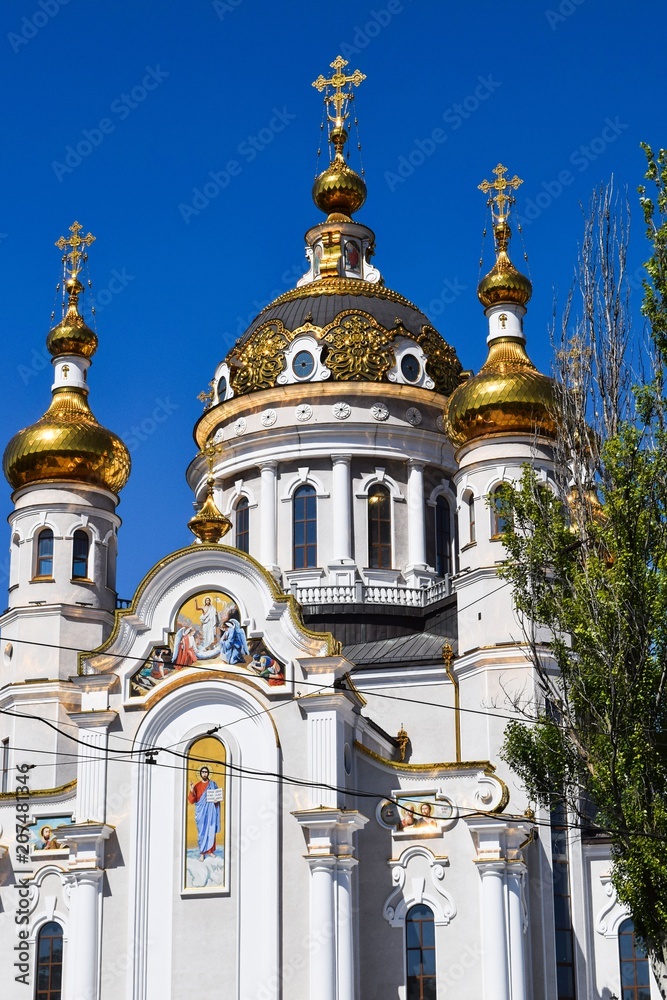 orthodox crosses on gold domes