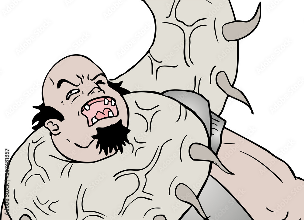 Fototapeta premium Monster drowning a man