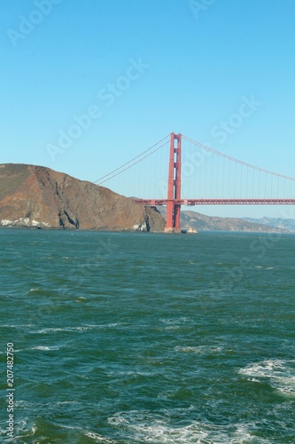 Golden Gate Bridge and mountain and ocean views in San Francisco, California