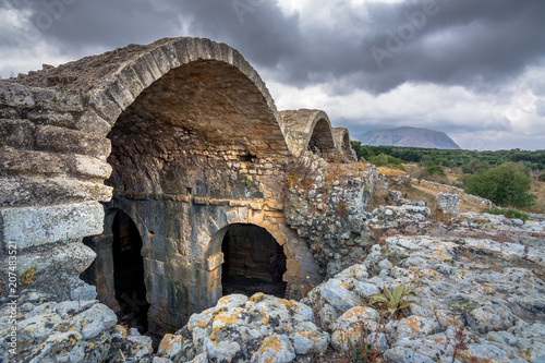 Ancient, Roman cistern in Aptera, Chania  in Crete island, Greece