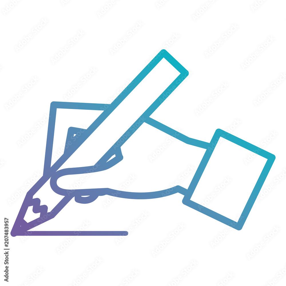hand writing with pencil graphite vector illustration design