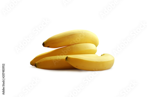 Yellow Philippines Bananas isolated on a white background. Clipping path