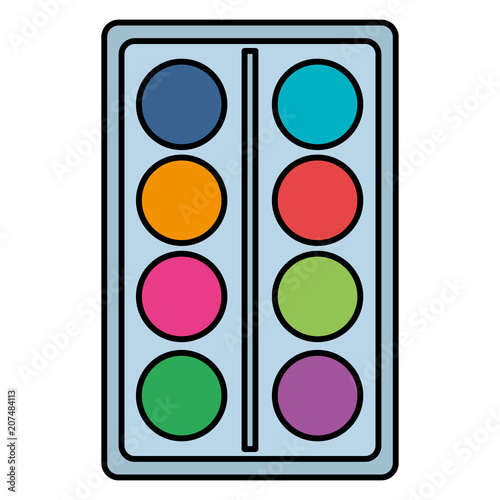 paint colors pallette with brush vector illustration design