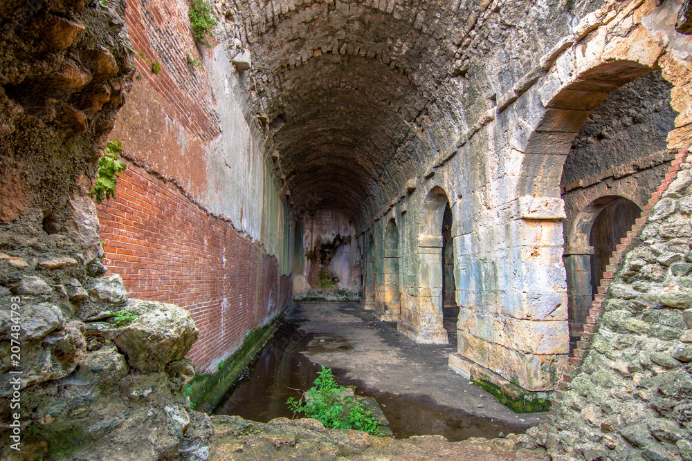 Fototapeta premium Ancient, Roman cistern in Aptera, Chania in Crete island, Greece