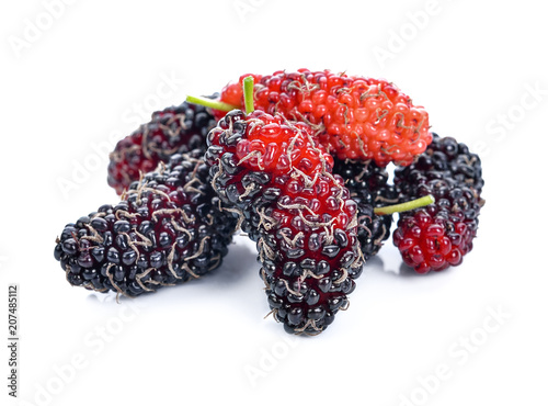mulberries isolated on white background