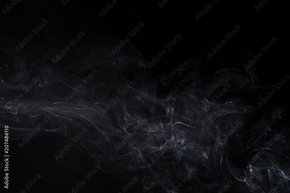 Fototapeta premium White isolated smoke of smoldering aromastick