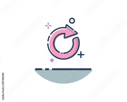 refresh icon design illustration,line filled style design, designed for web and app photo