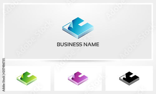C Letter Pages Sheet Logo