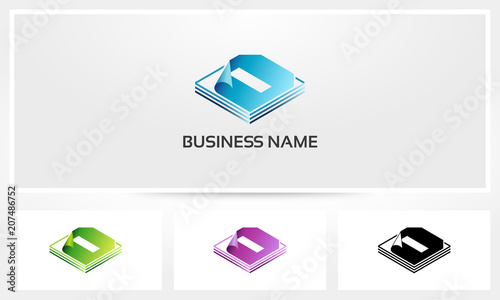 D Letter Pages Sheet Logo