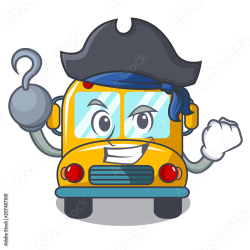 Εκτύπωση καμβά Pirate school bus character cartoon