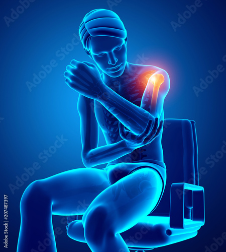 Men Feeling Elbow pain