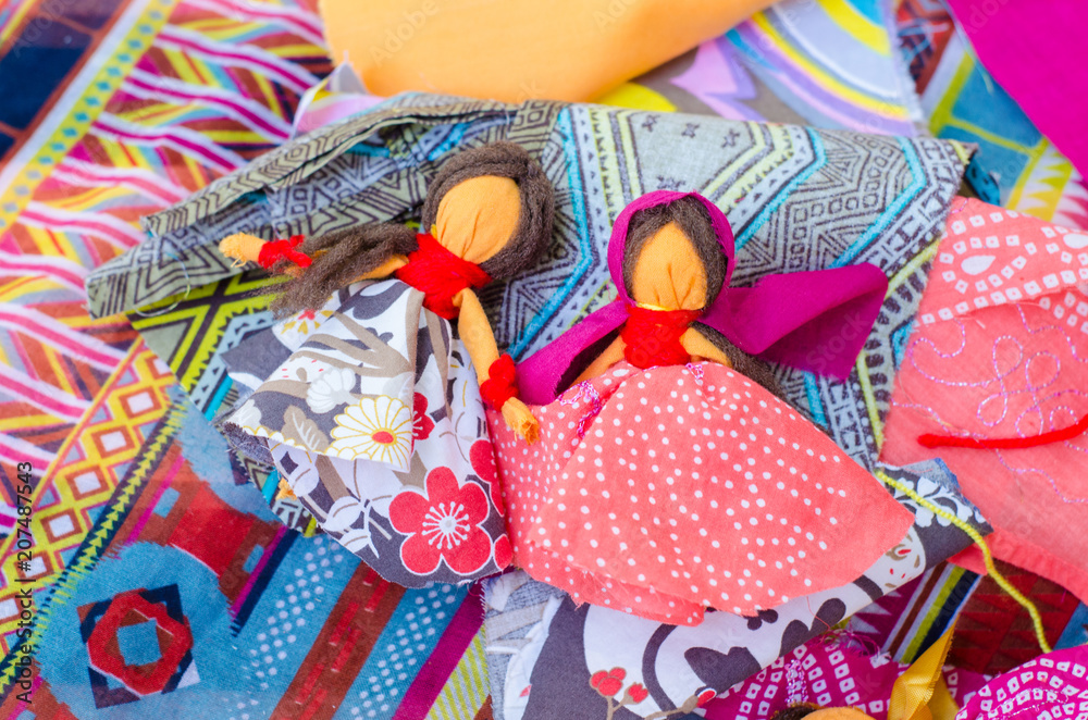 Fototapeta premium Handmade Doll of Cotton Yarn.