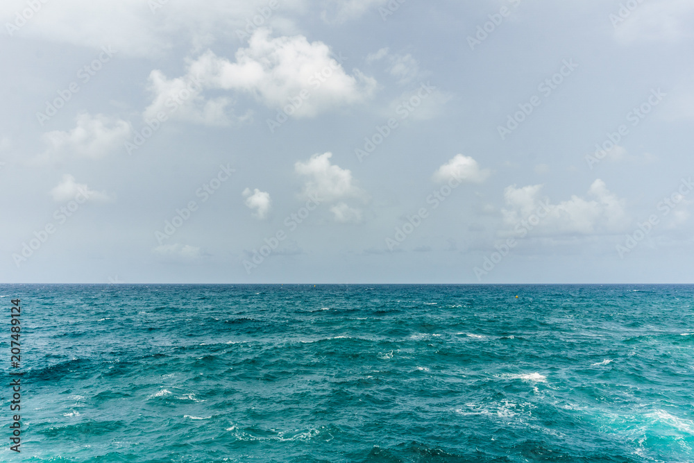 Blue water in Mediterranean Sea seascape abstract background.