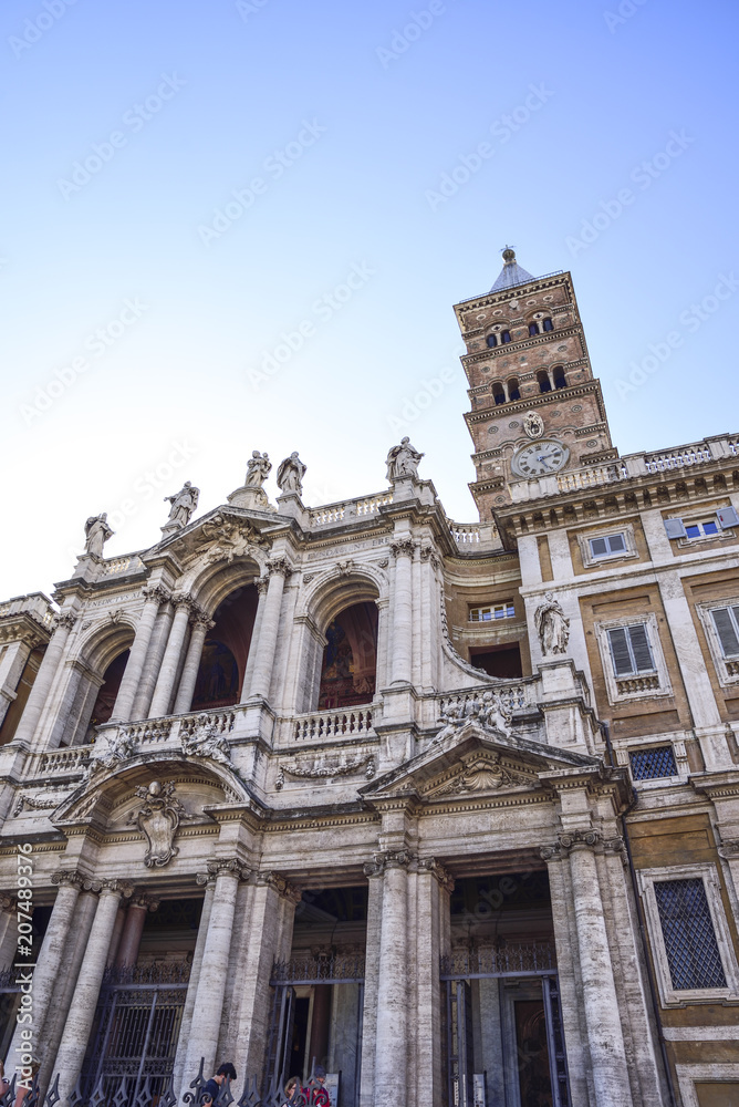 Rome, Italy, facade of the Basilica of Saint Mary Major (Santa Maria Maggiore)
