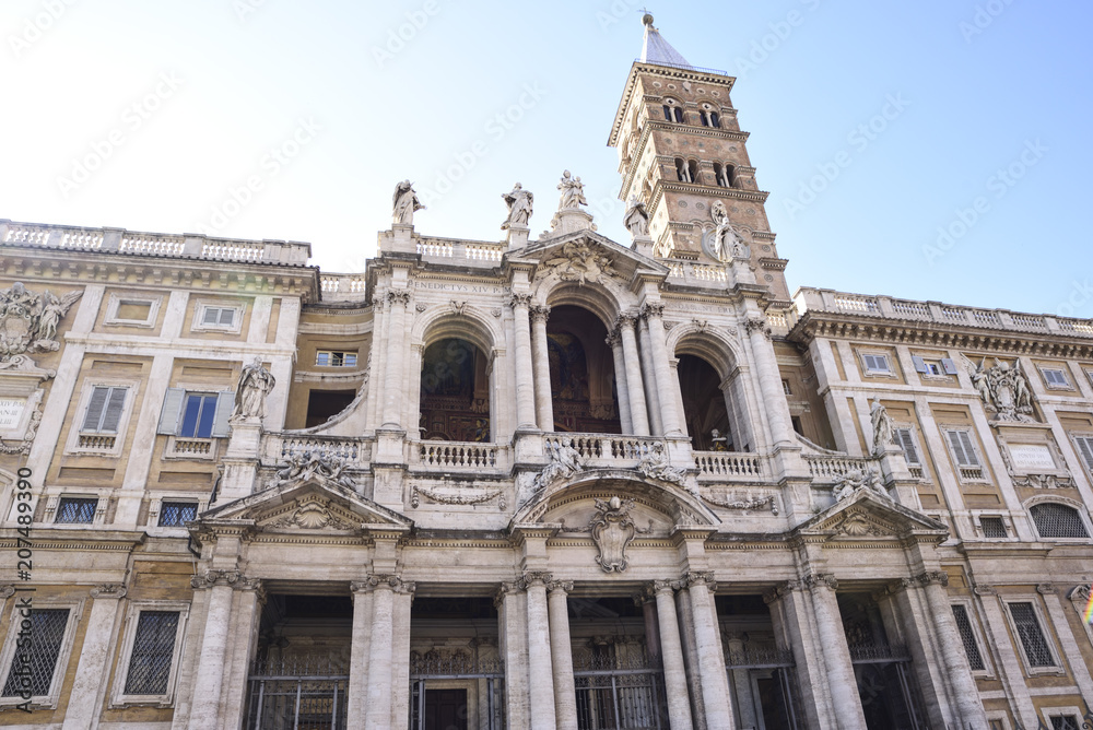 Rome, facade of the Basilica of Saint Mary Major (Santa Maria Maggiore)