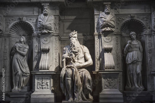 Rome, Moses by Michelangelo on the tomb of Pope Julius II in Saint Peter in chains (San Pietro in Vincoli)