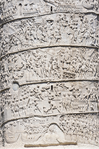 Rome, detail of reliefs of the Trajan column
