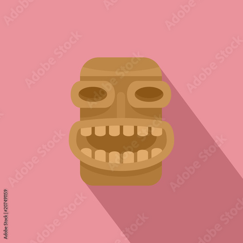 Tiki wood icon. Flat illustration of tiki wood vector icon for web design photo