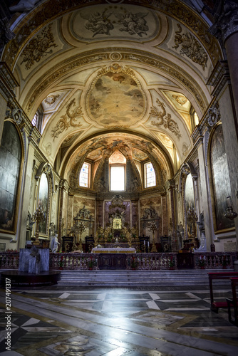 Interior of the Basilica of St. Mary of the Angels and Martyrs, Rome. Italy