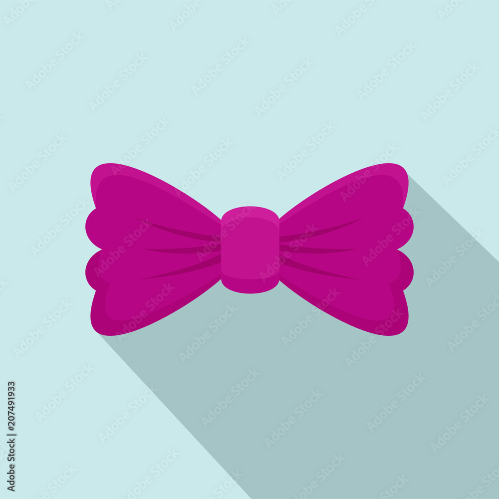 Violet bow tie icon. Flat illustration of violet bow tie vector icon for web design