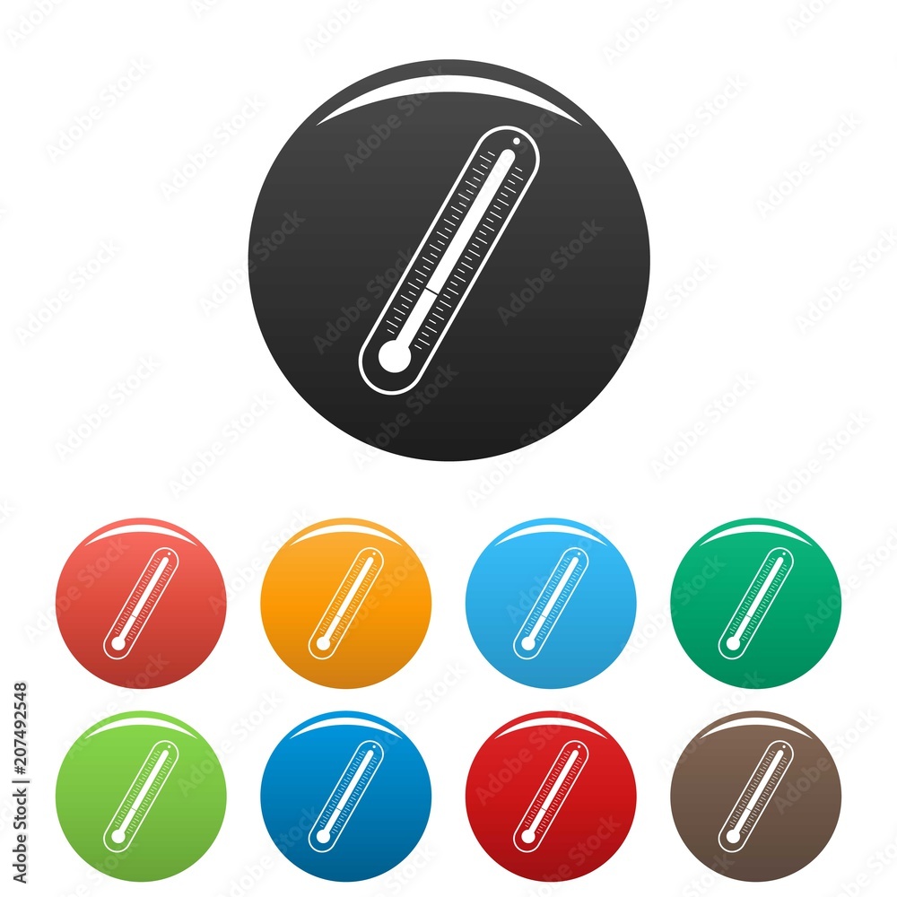Laboratory thermometer icon. Simple illustration of laboratory thermometer vector icons set color isolated on white Laboratory thermometer icon. Simple illustration of laboratory thermometer vector icons set color isolated on white