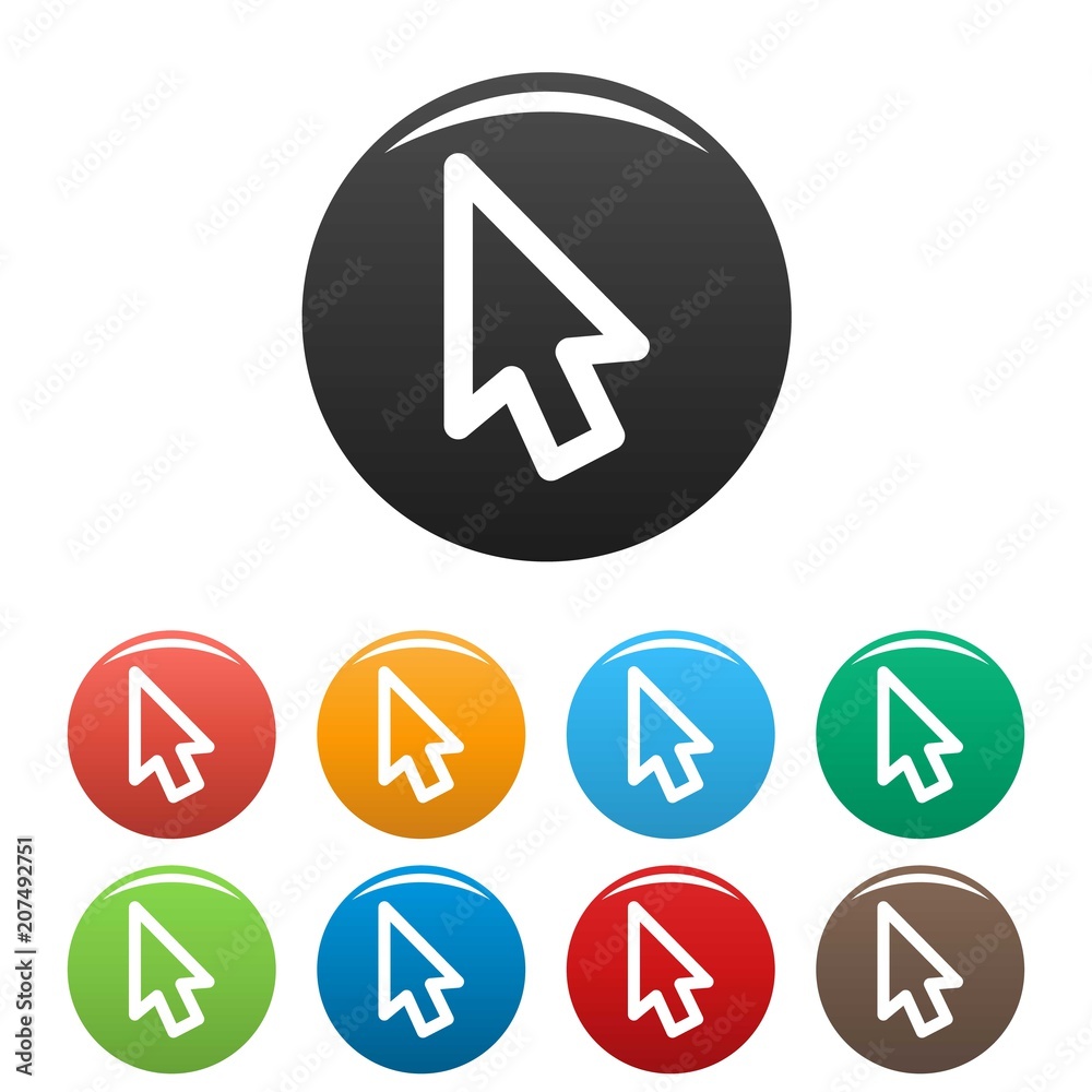 Cursor retro element icon. Simple illustration of cursor retro element vector icons set color isolated on white Cursor retro element icon. Simple illustration of cursor retro element vector icons set color isolated on white