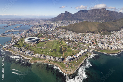 scenic aerial photo fo table mountain