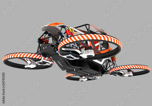 Compact single-seater quadrupter for private use. Small urban vehicle with an electric motor. photo