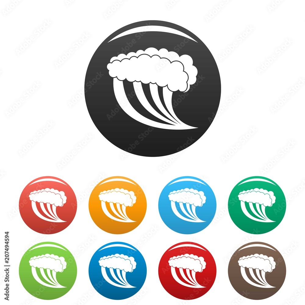 Wave water blue icon. Simple illustration of wave water blue vector icons set color isolated on white Wave water blue icon. Simple illustration of wave water blue vector icons set color isolated on white