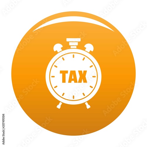 Time tax icon. Simple illustration of time tax vector icon for any design orange