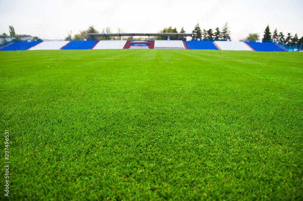 Naklejka premium Outdoor stadium with green grass