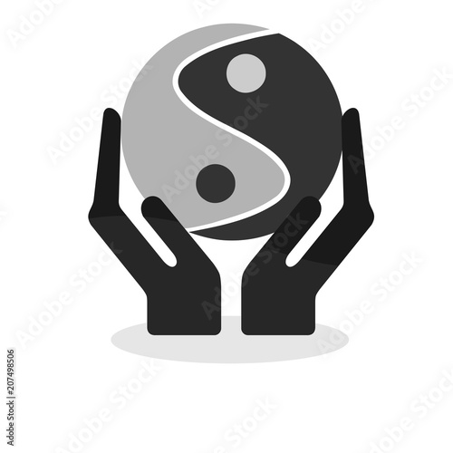 The symbol of the balance in men hands, illustration vector