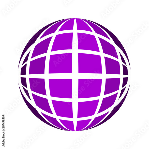 The purple symbol of Planet of Earth, icon vector