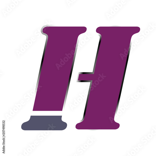 Letter H purple logo, illustration vector