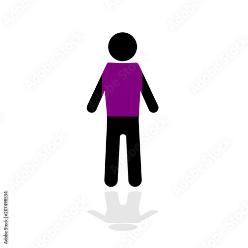 The symbol of man with purple shirt, illustration vector icon
