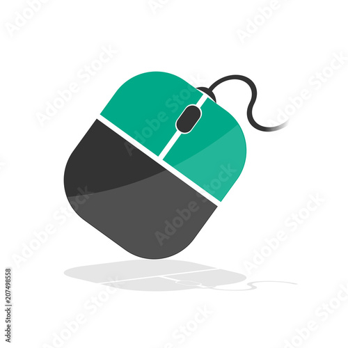 Design PC mouse, icon with green color, illustration vector