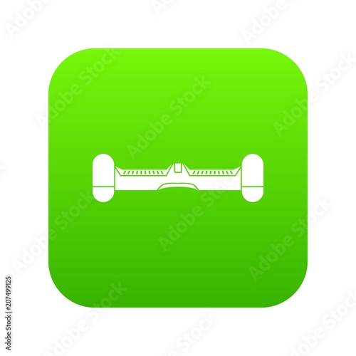 Dual wheel self balancing electric skateboard icon digital green for any design isolated on white vector illustration