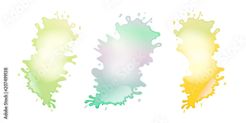 Abstract colour paint splashes set isolated on white background. Vector illustration for your label design