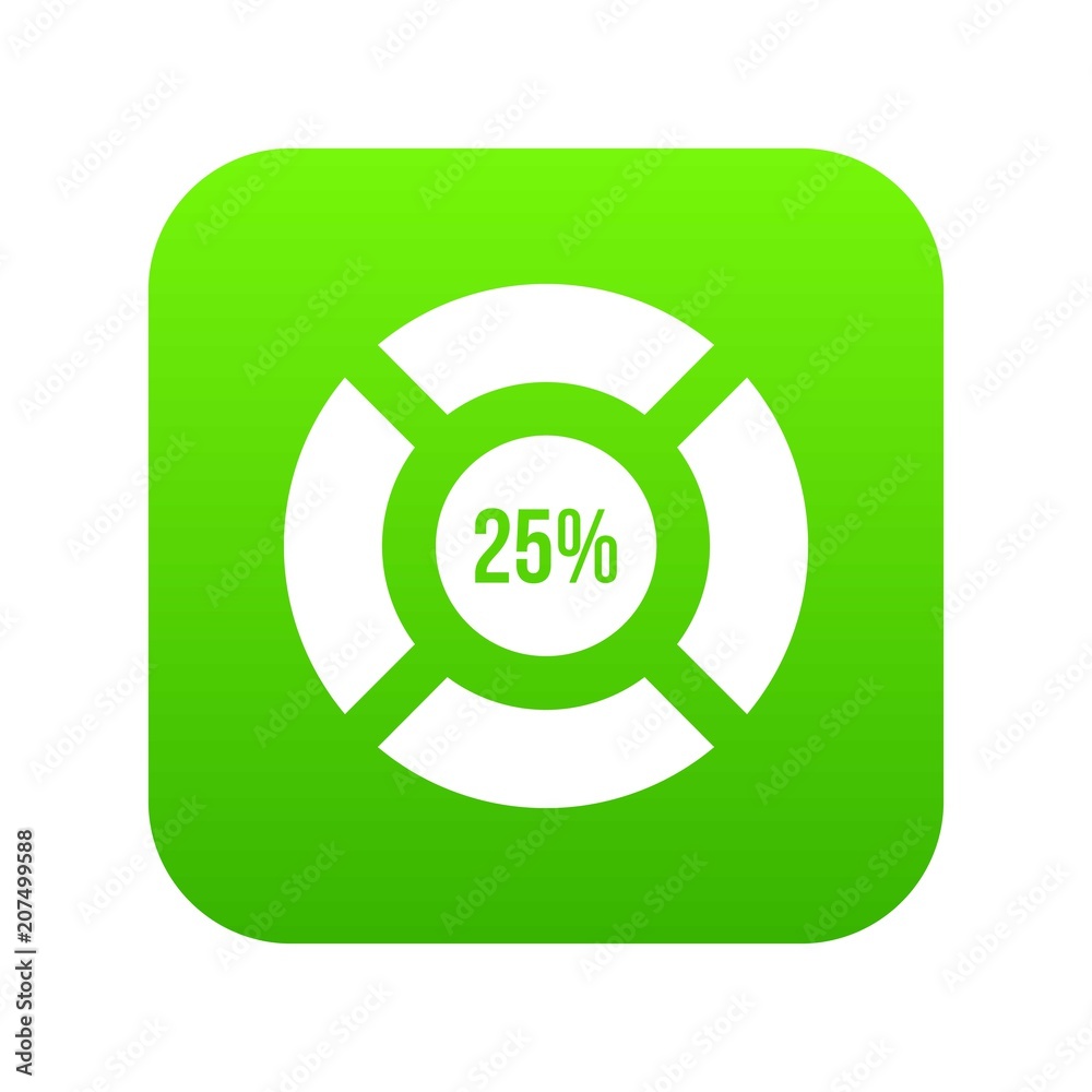 Sign 25 load icon digital green for any design isolated on white vector illustration Sign 25 load icon digital green for any design isolated on white vector illustration