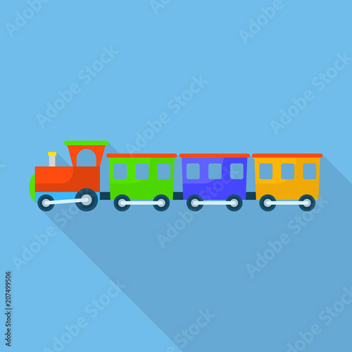 Train toy with shadow icon. Flat illustration of train toy with shadow vector icon for web design