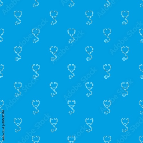 Stethoscope pattern vector seamless blue repeat for any use