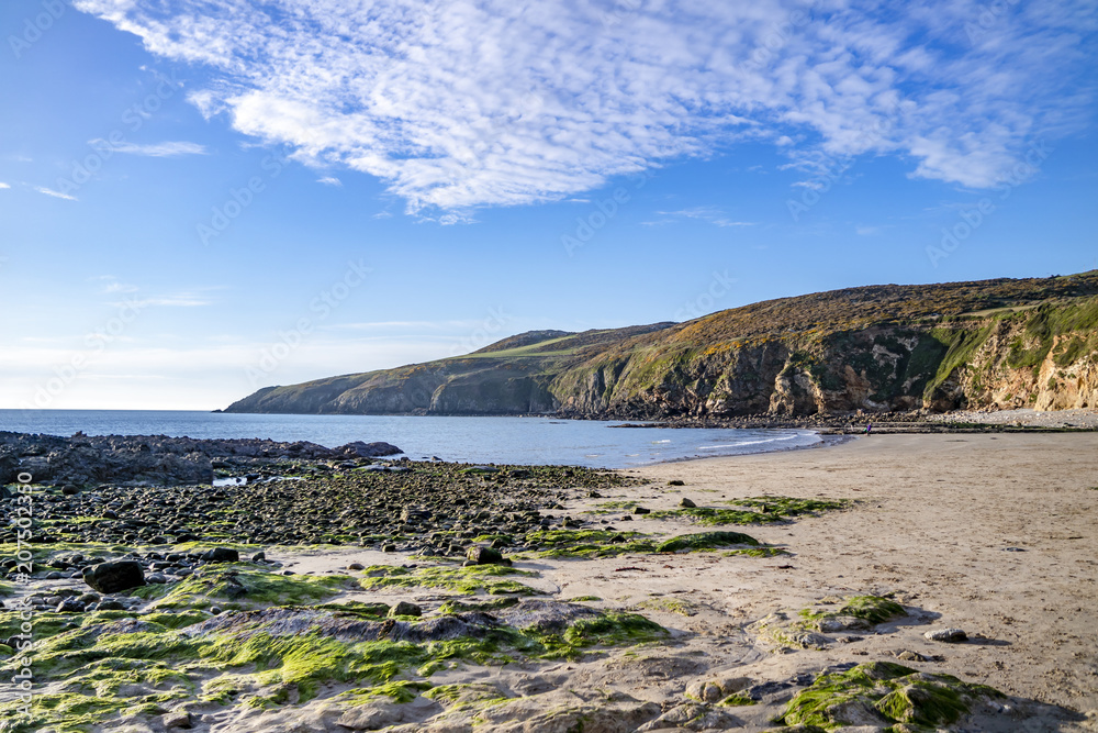 Obraz premium Church Bay in Anglesey North Wales UK during sunset