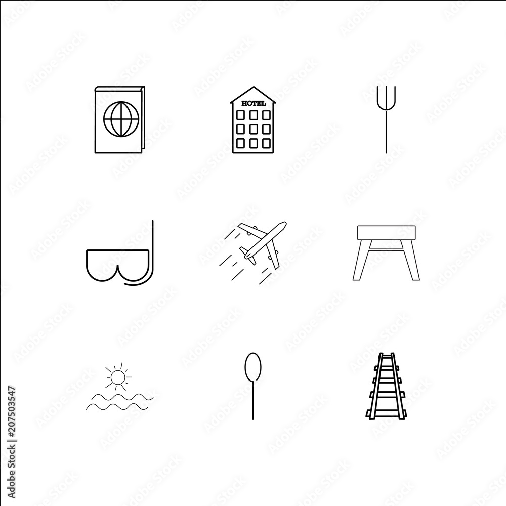 Travel And Tourism outline vector icons set Travel And Tourism outline vector icons set