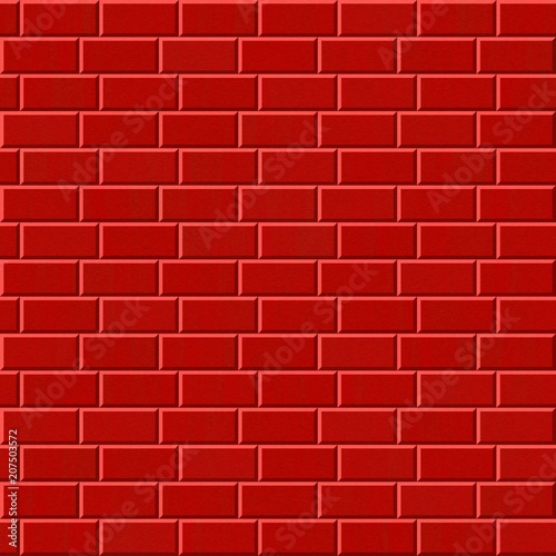 Red brick wall seamless 3d flat design texture background