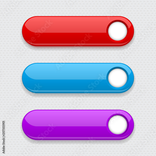 Web colored buttons. Oval interface icons