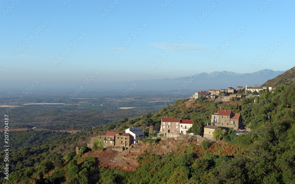 Canale-di-Verde village in Corsica mountain 