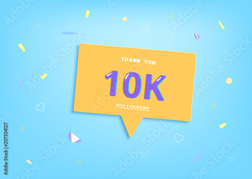 1K followers thank you post for social media. Vector illustration.