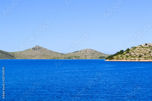 Sailing through the islands of Kornati National Park, Dalmatia, Croatia